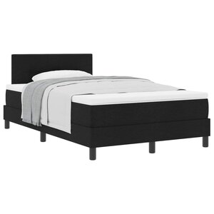 vidaXL Lit à ressorts avec matelas Noir 120 x 200 cm tissu