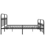 vidaXL Cadre de lit métal sans matelas avec pied de lit noir 193x203cm