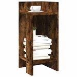 vidaXL Tables d'appoint 2 Pièces avec étagère chêne fumé 25 5x27x60 cm