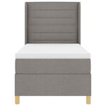 vidaXL Lit à ressorts avec matelas Taupe 90 x 190 cm tissu