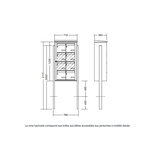 Bloc collectif Leabox  2x4  grade 3  simple face  Extérieur  fixation sur pieds à sceller  Rouge brun RAL 3011 finition brillante