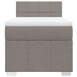 vidaXL Sommier à lattes de lit avec matelas Taupe 100x200 cm Tissu