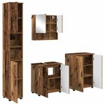 vidaXL Ensemble de mobilier de salle de bain 4 Pièces Bois Ancien