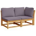 vidaXL Salon de jardin avec coussins 7 Pièces bois massif d'acacia