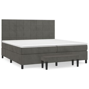 vidaXL Sommier à lattes de lit et matelas Gris foncé 200x200cm Velours
