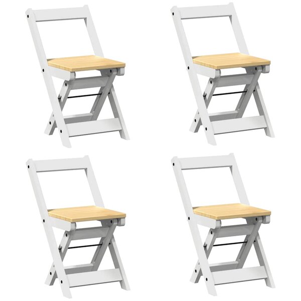 vidaXL Chaises à manger pliables lot de 4 Corona bois massif de pin