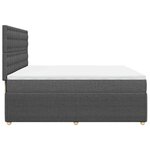 vidaXL Sommier à lattes de lit avec matelas Gris foncé 200x200cm Tissu