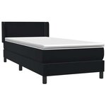 vidaXL Sommier à lattes de lit avec matelas noir 90x210 cm velours