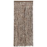 vidaXL Moustiquaire Marron et blanc 56x185 cm Chenille