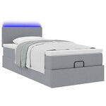 vidaXL Lit ottoman avec matelas et LED Gris clair 80x200cm tissu