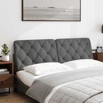 vidaXL Coussin de tête de lit gris foncé 160 cm tissu