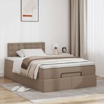 VidaXL Cadre de lit ottoman et matelas cappuccino 120x200cm similicuir