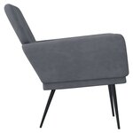 vidaXL Fauteuil Gris foncé 62x79x79 cm Velours