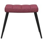 vidaXL Chaise de relaxation avec tabouret Rouge bordeaux Tissu