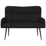 vidaXL Sofa 2 places Noir 115 x 61 x 87 cm Tissu