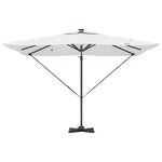 vidaXL Parasol Déporté Roma avec LEDs Sable 286x285x270 cm Aluminium