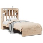 vidaXL Lit bibliothèque sans matelas 90x190 cm bois de pin massif