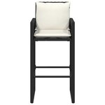 vidaXL Tabourets de bar jardin coussins lot de 2 noir résine tressée