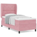 vidaXL Lit à ressorts avec matelas rose 100 x 200 cm en velours