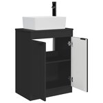 vidaXL Meuble de salle de bain avec évier Noir 54 x 35 x 83 cm
