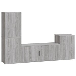 vidaXL Ensemble de meubles TV 4 Pièces Sonoma gris Bois d'ingénierie