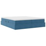 vidaXL Lit avec rangement et matelas Bleu foncé 200 x 200 cm Velours