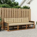 vidaXL Ensemble de canapés d'extérieur 3 Pièces Naturel et Beige