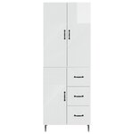 vidaXL Ensemble de Meubles 2 Pièces Blanc brillant 66 x 34 5 x 89 5 cm