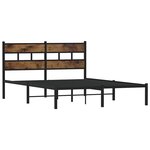 vidaXL Cadre de lit en métal sans matelas chêne fumé 135x190 cm