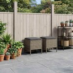 vidaXL Pouf de Jardin 2 Pièce Gris et Gris foncé 38 x 38 x 45 cm