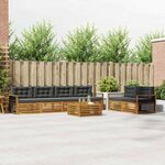 vidaXL Ensemble de canapés d'extérieur 7 Pièces Naturel et Anthracite