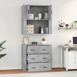 vidaXL Buffet haut Gris béton Bois d'ingénierie