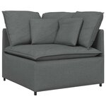 vidaXL Canapé modulaire avec coussins en tissu gris foncé