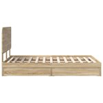 vidaXL Lit de Rangement Chêne Sonoma 120 x 200 cm Bois d'ingénierie
