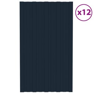 vidaXL Panneaux de toiture 12 Pièces Acier galvanisé Anthracite 80x45 cm
