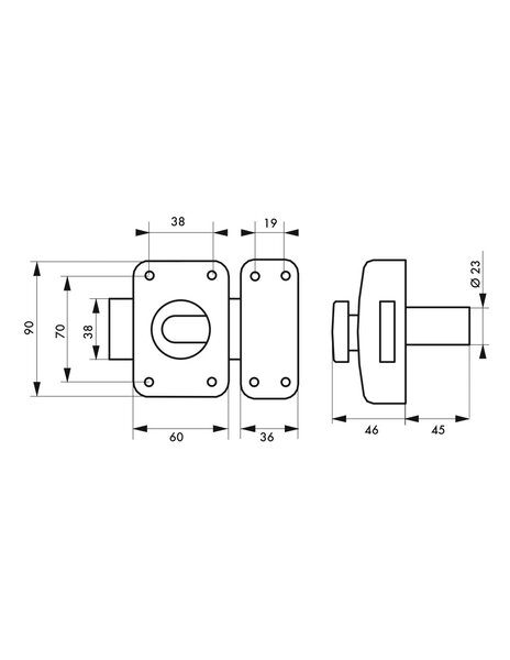Verrou universel bouton / cylindre, 45 mm, THIRARD HG5, blanc | Leroy