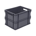 Bac de rangement norme Europe,  gerbable 25 litres - polypropylène gris anthracite