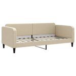 vidaXL Lit de jour avec gigogne et tiroirs crème 90x200 cm tissu