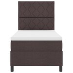 vidaXL Lit à ressorts avec matelas et LED marron foncé 90x200 cm en tissu