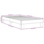 vidaXL Cadre de lit sans matelas chêne fumé 75x190 cm