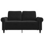 vidaXL Canapé à 2 places Noir 120 cm Velours