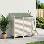 vidaXL Abri de jardin Blanc 106 x 56 x 113 5 cm Bois de Sapin Massif