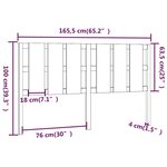 vidaXL Tête de lit Gris 165 5x4x100 cm Bois massif de pin