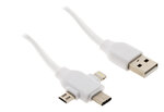 Câble USB universel avec triple sortie USB-C  Micro USB et Lightning pour iPhone / iPad