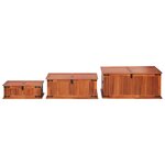 vidaXL Coffres de rangement 3 Pièces Bois d'acacia solide