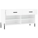 vidaXL Banc à chaussures blanc 102x35x55 cm bois d'ingénierie