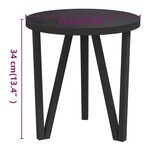 vidaXL Table à thé Noir Ø35 cm MDF