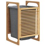 vidaXL Panier à linge avec sac gris 32x30x36 5 cm bambou