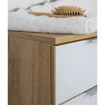 Germania Armoire de salle de bain GW-Avino 34x39x85 cm Blanc et chêne