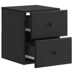 vidaXL Cabinet de chevet mural 2 Pièces Noir 34 5 x 33 x 40 cm